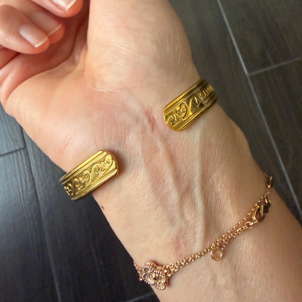 SABONA of London Juniper Gold 9mm Cuff Bracelet Sz 7” - Picture 2 of 11